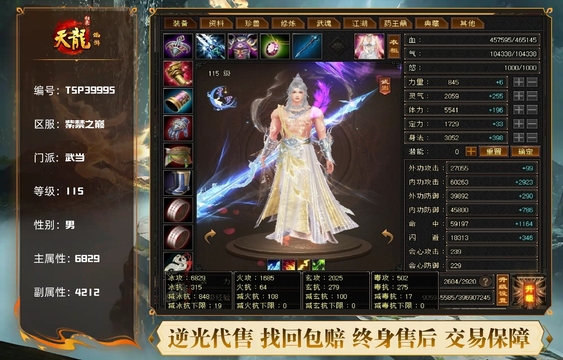 【TSP39995】 | 武当 | 等级:115 | 主属性:6829 | 副属性:4212 | 男 | 主冰攻