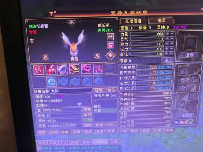 携带等级:95级 | 等级:100 | 悟性10 | 灵性8 | 最高资质:3345 | 【逆光代售宝宝交易全免手续费】商品图片