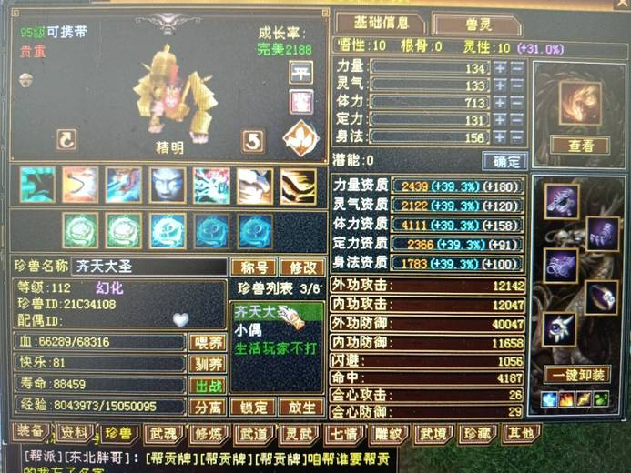 携带等级:其他等级 | 等级:112 | 悟性10 | 灵性10 | 最高资质:3999 | 【逆光代售宝宝交易全免手续费】商品图片