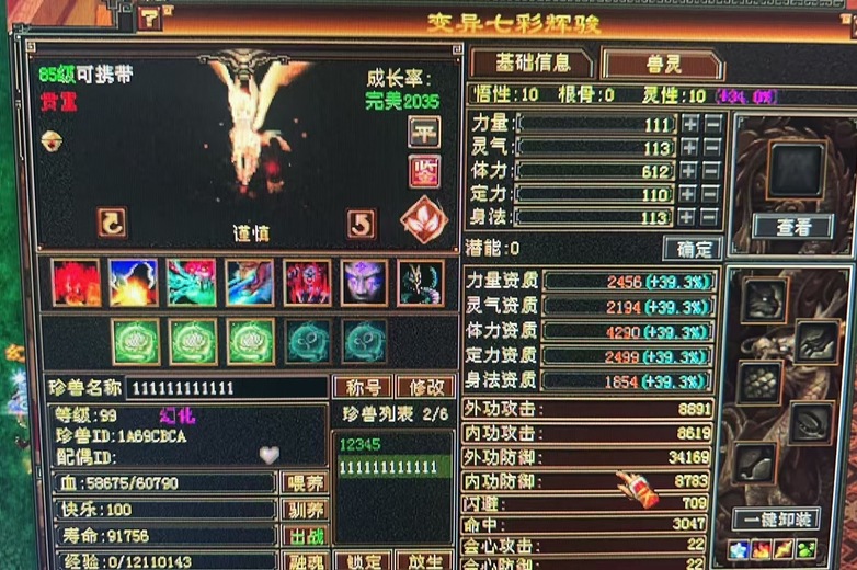 携带等级:85级 | 等级:99 | 悟性10 | 灵性10 | 最高资质:4290 | 【逆光代售宝宝交易全免手续费】商品图片