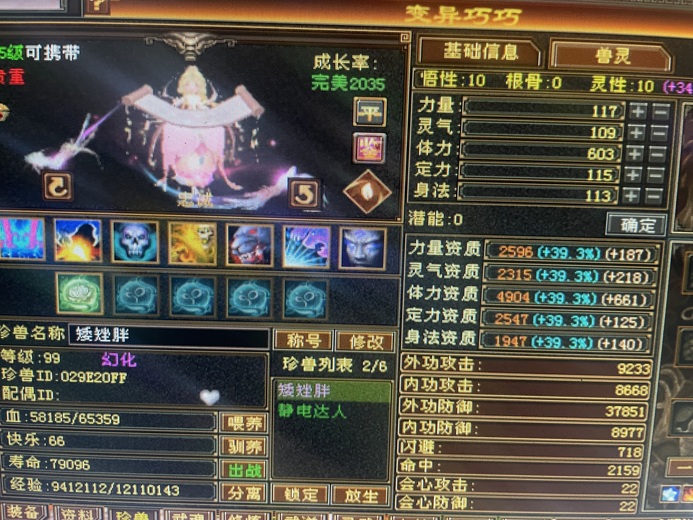 携带等级:85级 | 等级:99 | 悟性10 | 灵性10 | 最高资质:4243 | 【逆光代售宝宝交易全免手续费】商品图片