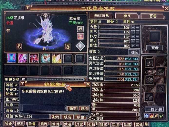 外攻宝宝 | 胆小 | 携带等级:85级 | 等级:98 | 悟性8 | 灵性0 | 最高资质:2566 | 【逆光代售宝宝交易全免手续费】商品图片