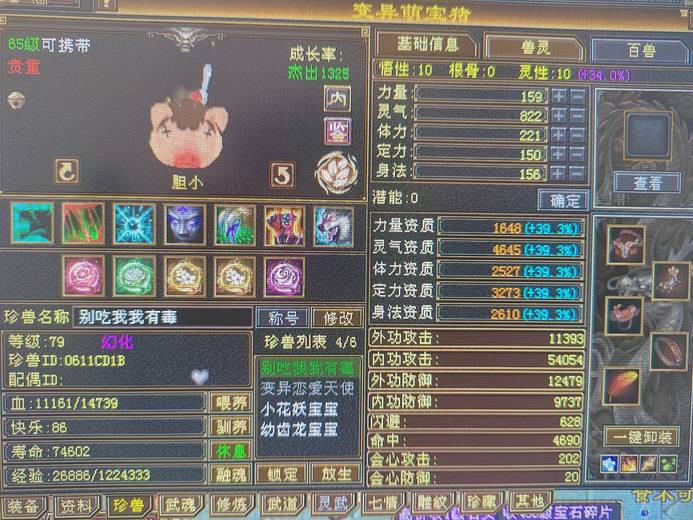 携带等级:65级 | 等级:79 | 悟性10 | 灵性10 | 最高资质:4645 | 【逆光代售宝宝交易全免手续费】商品图片