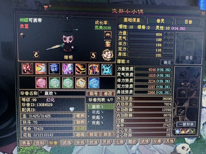 携带等级:85级 | 等级:99 | 悟性10 | 灵性10 | 最高资质:4546 | 【逆光代售宝宝交易全免手续费】商品图片