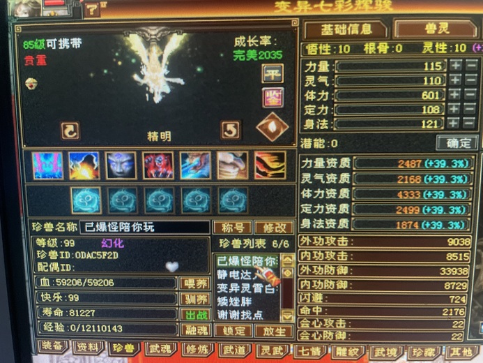 携带等级:85级 | 等级:99 | 悟性10 | 灵性10 | 最高资质:4333 | 【逆光代售宝宝交易全免手续费】商品图片