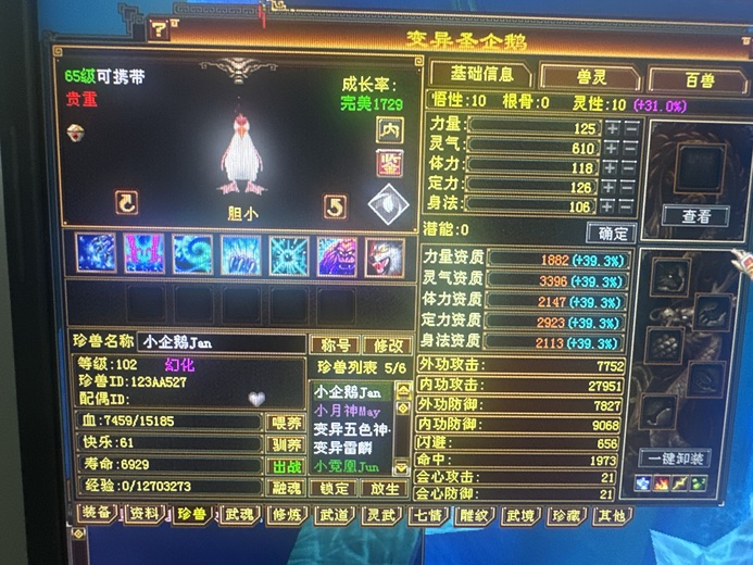 携带等级:95级 | 等级:102 | 悟性10 | 灵性10 | 最高资质:9999 | 【逆光代售宝宝交易全免手续费】商品图片