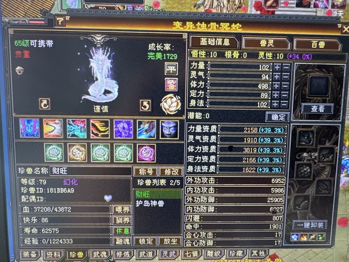 体力宠物 | 谨慎 | 携带等级:65级 | 等级:79 | 悟性10 | 灵性10 | 最高资质:3819 | 【逆光代售宝宝交易全免手续费】商品图片
