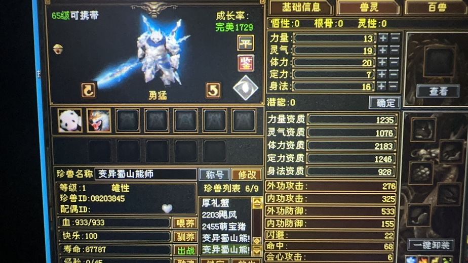 体力宝宝 | 勇猛 | 携带等级:65级 | 等级:65 | 悟性0 | 灵性0 | 最高资质:2183 | 【逆光代售宝宝交易全免手续费】商品图片