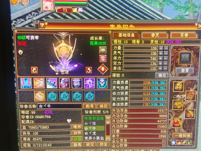 体力宝宝 | 忠诚 | 携带等级:85级 | 等级:99 | 悟性10 | 灵性10 | 最高资质:4124 | 【逆光代售宝宝交易全免手续费】商品图片