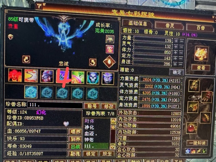 体力宝宝 | 忠诚 | 携带等级:95级 | 等级:124 | 悟性10 | 灵性10 | 最高资质:4206 | 【逆光代售宝宝交易全免手续费】商品图片