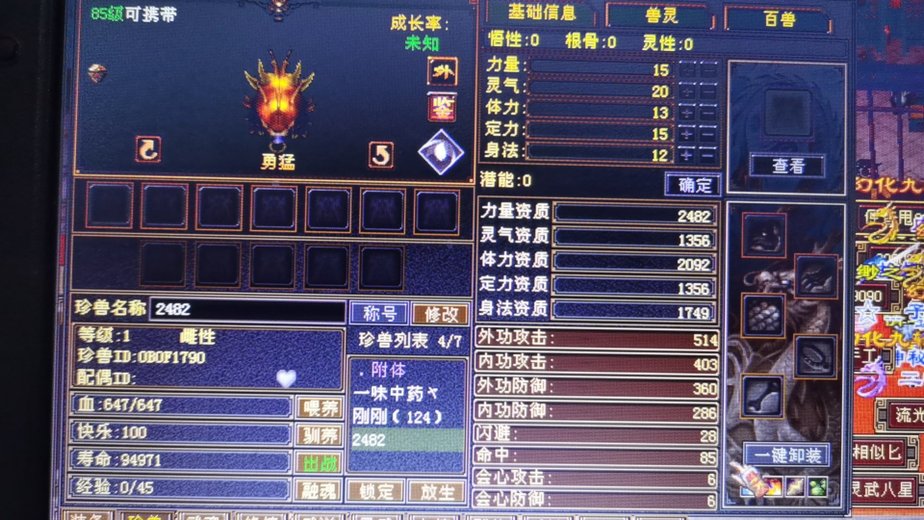 外攻宝宝 | 勇猛 | 携带等级:85级 | 等级:1 | 悟性0 | 灵性0 | 最高资质:2482 | 【逆光代售宝宝交易全免手续费】商品图片