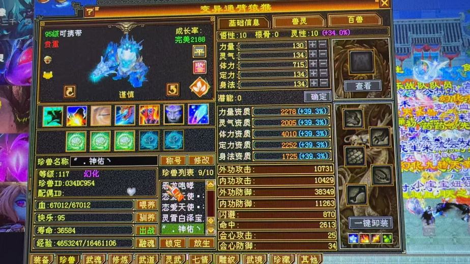 【鸿渊推荐】 | 体力宝宝 | 谨慎 | 携带等级:95级 | 等级:117 | 悟性10 | 灵性10 | 最高资质:4002 | 【逆光代售宝宝交易全免手续费】商品图片