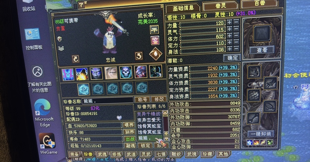 体力宝宝 | 忠诚 | 携带等级:85级 | 等级:99 | 悟性10 | 灵性10 | 最高资质:3838 | 【逆光代售宝宝交易全免手续费】商品图片
